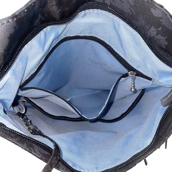 Baggallini Black Floral Design Adjustable Strap Zippered RFID Crossbody Bag Sz M - Picture 11 of 14